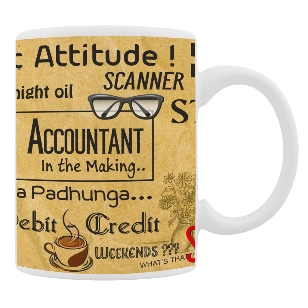 Printed Ceramic Coffee Mug | Chartered Accountant in Making | 325 Ml 